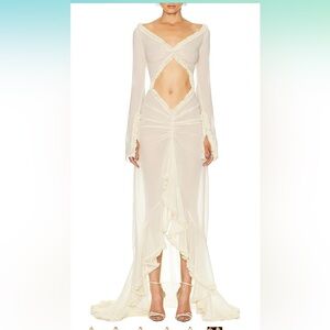 Sheer maxi cut out coverup dress